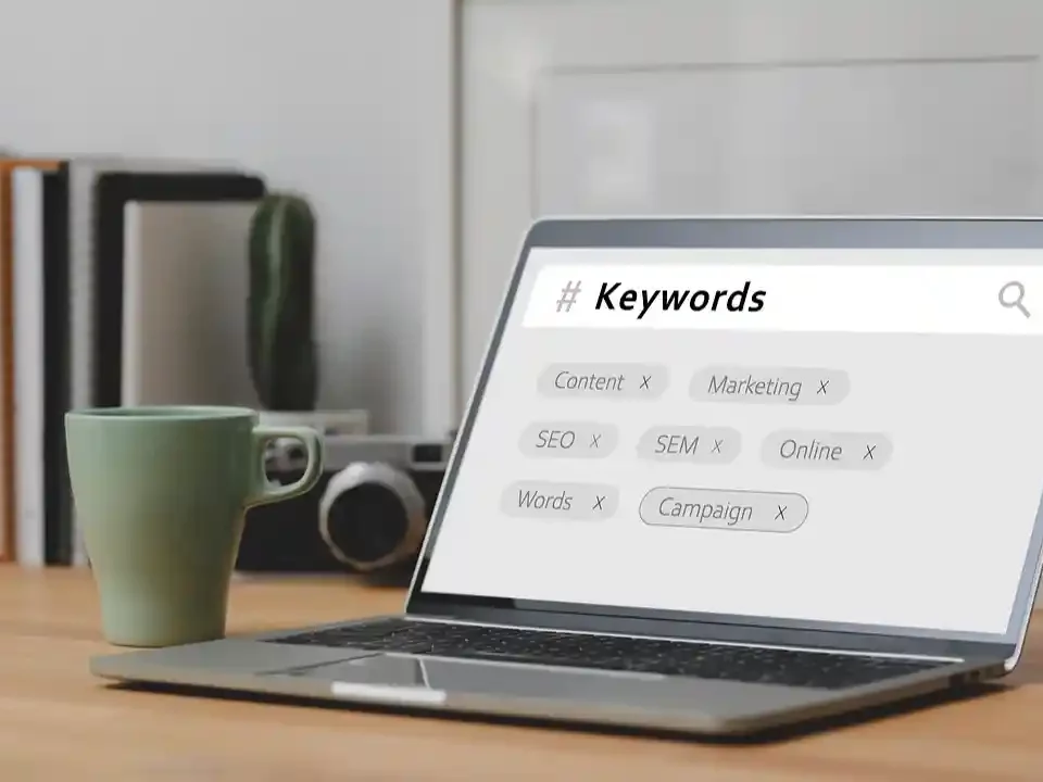 Keyword written on laptop