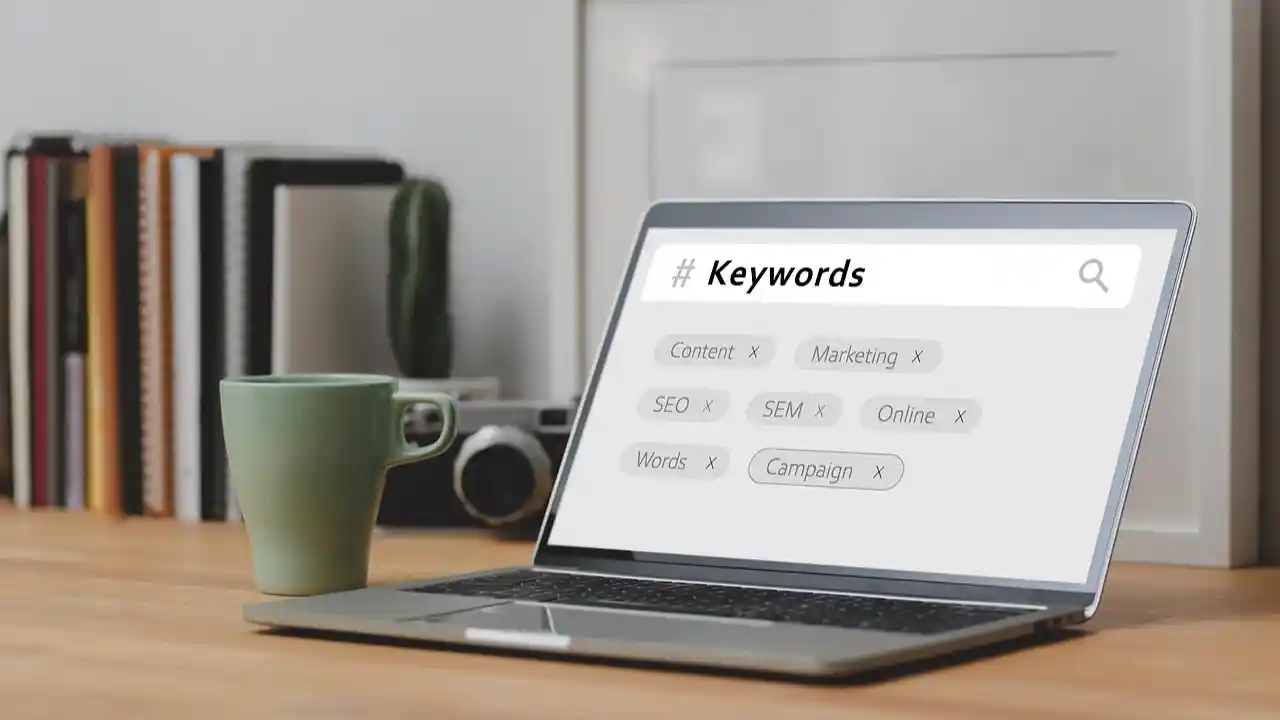 Keyword written on laptop